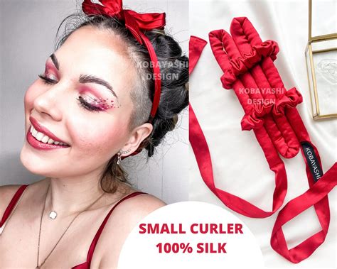 Small Curl Silk Heatless Curl Hair Curling Ribbon Set Slim Tight Curls