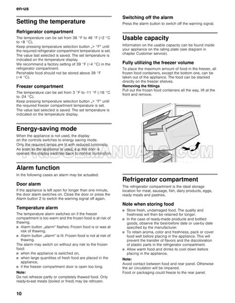 Bosch B11cb50sss 800 Series Bottom Freezer Refrigerator Operating Instructions