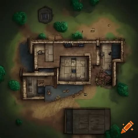 Top Down Battle Map Of A House And Path For Dnd On Craiyon