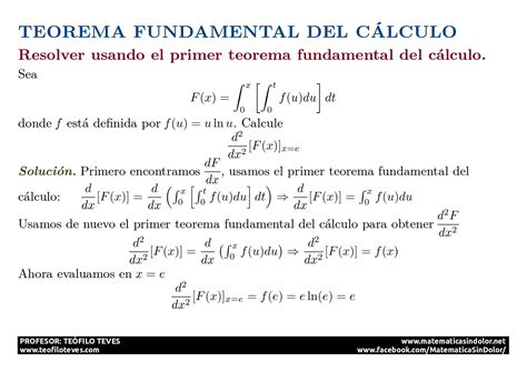 Resolver Usando El Primer Teorema Fundamental Del C Lculo C Lculo De