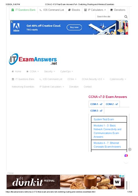 CCNA 2 V7 0 Final Exam Answers Full Switching Routing And Wireless