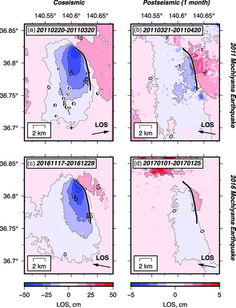 Coseismic And Early Post Seismic Interferograms From The 2011 And 2016