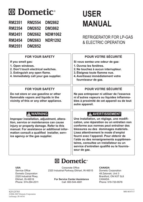 Dometic Rm2554 User Manual 24 Pages Also For Dm2663 Rm2451 Dm2662 Ndm1062 Dm2652