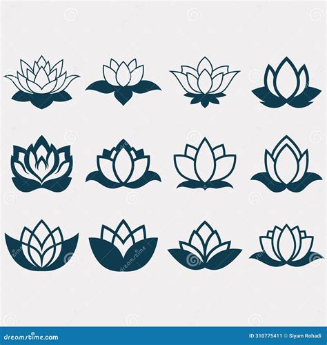 Collection Of Lotus Flower Logos Stock Vector Illustration Of Natural