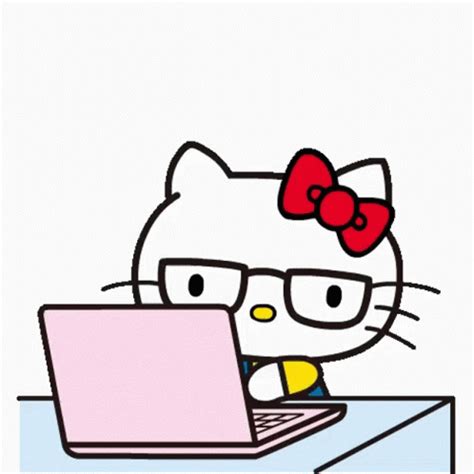 Typing Hello Kitty GIF - Typing Hello Kitty Tap - Discover & Share GIFs