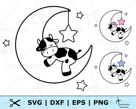 Cow Jumping Over The Moon Clipart Drawing