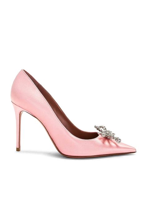 AMINA MUADDI Rosie Satin Pump In Pink Lyst