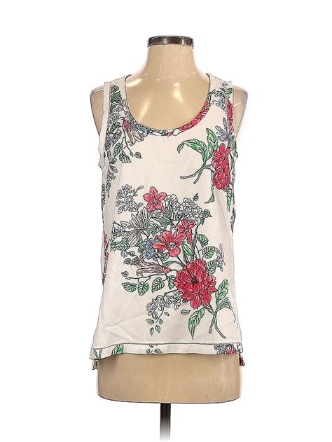 Ann Taylor Factory 100 Polyester Ivory Sleeveless Blouse Size S 44