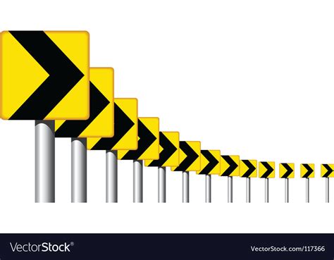 Road sign curve Royalty Free Vector Image - VectorStock