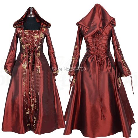 Tailored Red Vintage Costumes Regency Renaissance Gothic Theater Dress