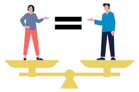 Premium Vector Gender Equality Concept Man And Woman On Weight Scales