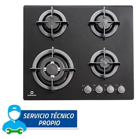 Ripley COCINA EMPOTRABLE A GAS GN INDURAMA 4 HORNILLAS ENCIMERA NEGRO