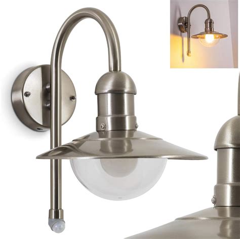 Lindby Edelstahl Wandlampe Aussen Mit Bewegungsmelder IP44