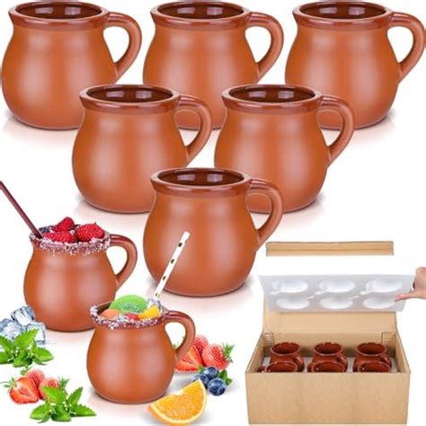 Amazon Gejoy Pack Of Oz Mexican Terracotta Mugs Clay Cups