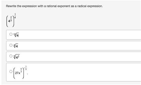 Rewrite The Expression With A Rational Exponent As A Radical Expression