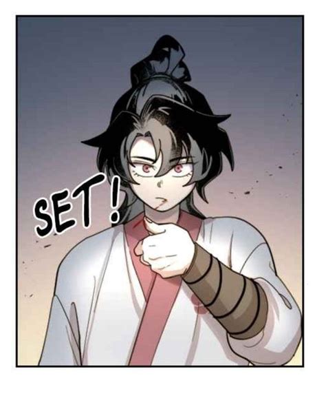 An Anime Character Pointing At Something With The Word Set On It S