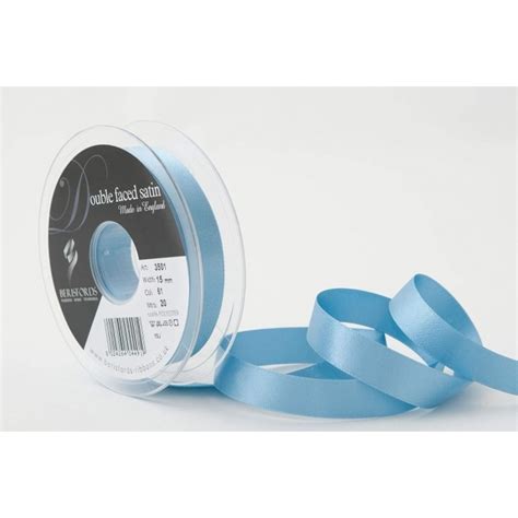 Berisfords Dusky Blue Double Faced Satin Cake Ribbon 15mm X 20m