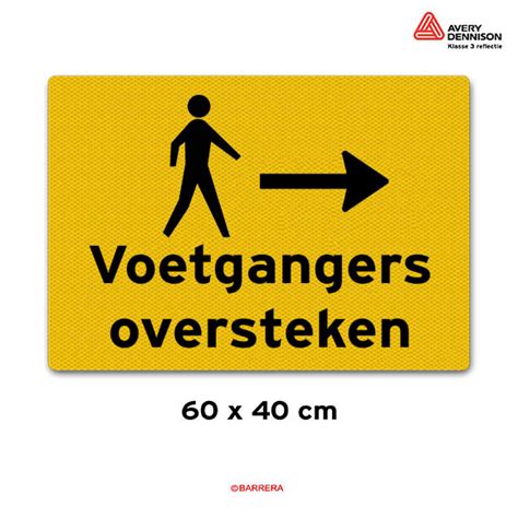 Voetgangers Oversteken Aluminium Bord Met Klasse 3 Reflectie