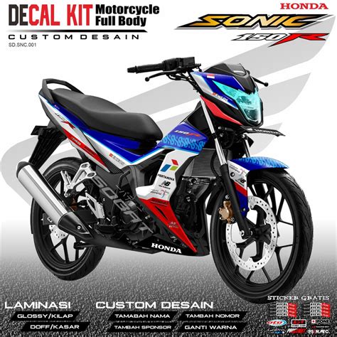 Jual Decal SONIC 150R Dekal Stiker Striping Fullbody Fullblok List