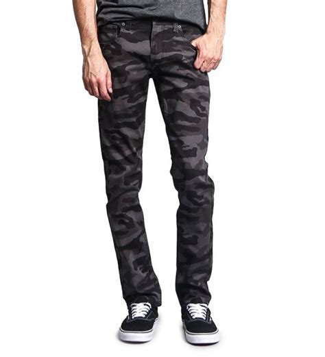 G Style Usa Mens Camouflage Skinny Fit Jeans Black Camo C0123zopt4b