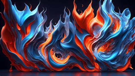 Fire And Ice Abstract Background Wallpaper Premium Ai Generated Image