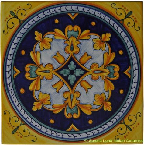 An Artistic Tile Design In Yellow And Blue