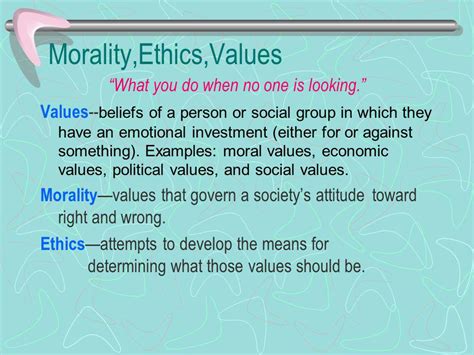 Good Moral Values Examples