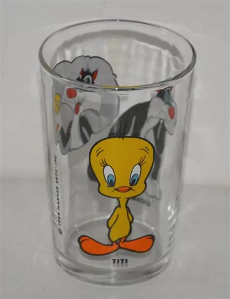 ANCIEN VERRE À moutarde TITI ET GROSMINET Warner Bros vintage Amora