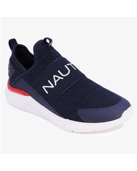 Nautica Synthetic Mesh Embossed Logo Sneaker In Navy Blue For Men Lyst