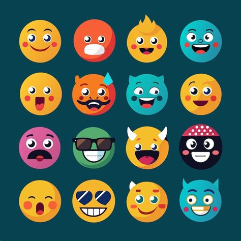 Premium Vector Beautiful Emoji Set Emoticons Set Vector