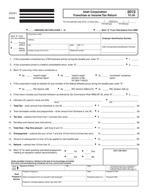 Tc Forms Utah State Tax Commission Fill Out And Sign Printable Pdf