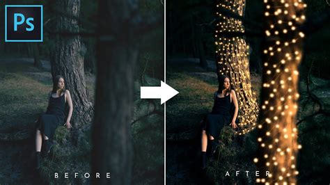 How To Make String Lights In Photoshop Photoshop Tutorial Glowing