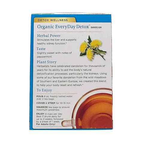 Everyday Detox Dandelion Tea 16 Wrapped Tea Bags At Whole Foods Market