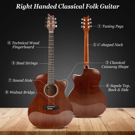 Costway 41 Full Size Grand Auditorium Acoustic Guitar Cutaway Folk