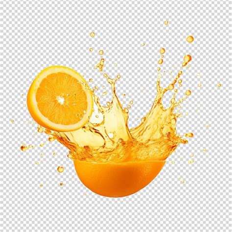 Suco De Fruta Laranja Fresco Isolado Em Fundo Transparente PSD Premium