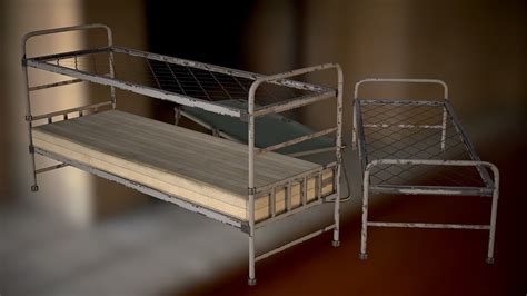 3d Model Bed And Cot Vr Ar Low Poly Cgtrader