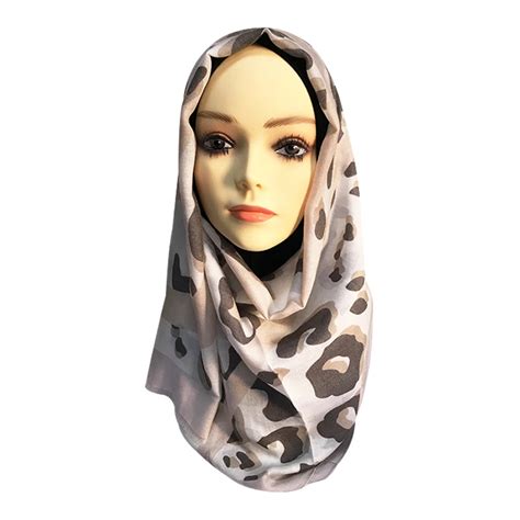 2018 Cotton Women Leopard Print Scarf Stripes Hijab Wrap Women Turban