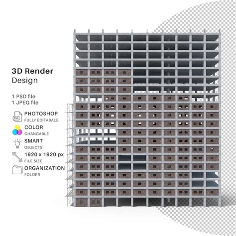 Edificio de apartamentos Modelación 3D Archivo PSD Edificio realista