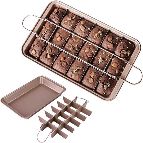 Brownie Pan With Dividers 18 Cavity And 12 By 8 Inches Non Stick