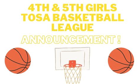 4th And 5th Girls Tosa Basketball League Announcement Recreation