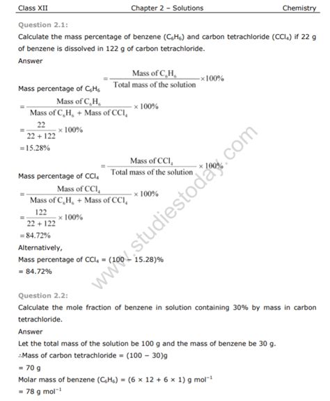 Ncert Class Chemistry Solutions Solutions