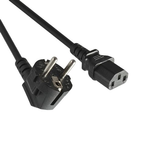 Standard Power Cable IEC C13 to Male Angled Schuko 3x0 75mm² 0 5m