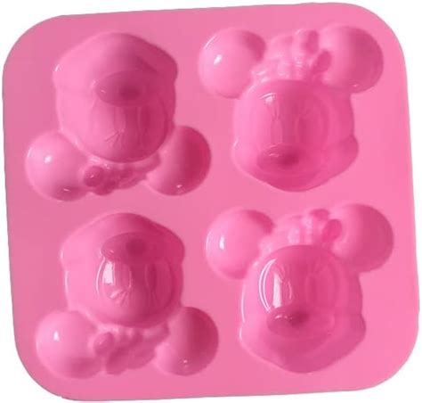 Molde De Silicona Con 4 Cavidades De Mickey Minnie Mouse Para Hacer