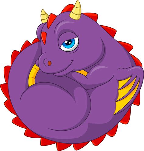 Cartoon Baby Dragon Sleeping Vector Art At Vecteezy