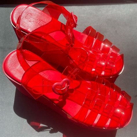 Sugar Thrillz Cherry Sugar Rush Jelly Platform Sandals Size 7 Like New Pretty Shoes