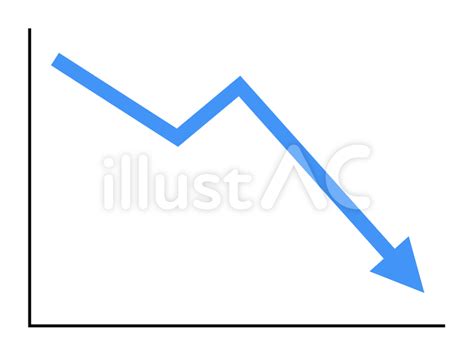 下降矢印線グラフ：青イラスト No 22267173／無料イラスト フリー素材なら「イラストac」