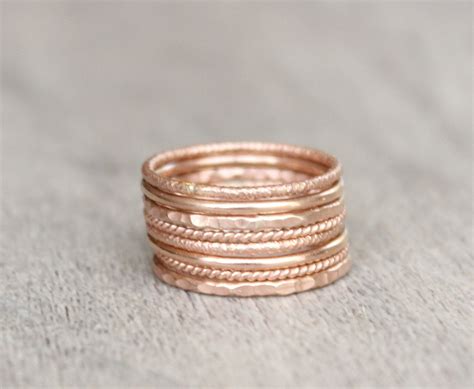 Sterling Silver Stacking Ring Set Set Of 8 Sterling Silver Etsy
