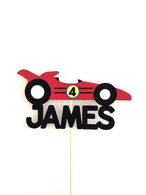 Racing Car Cake Topper Personalised Racing Car Topper Race Etsy