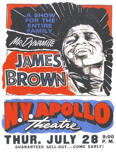 James Brown 1974 Concert Poster Apollo Theater New York 8 00 • 100