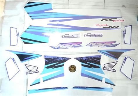 Jual STRIPING STICKER HONDA NSR R 150 PUTIH HITAM COPY ORIGINAL Di